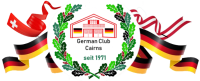 Logo from GermanClub Cairns with Swiss, Austrian and German Flag